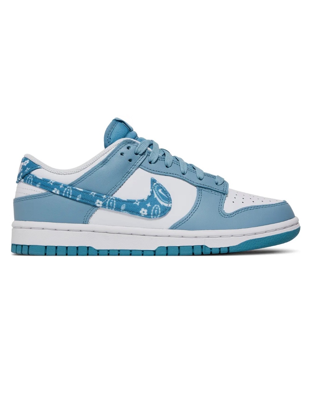 Nike Women’s Low-Top Sneakers in Gray and White with Paisley Swoosh